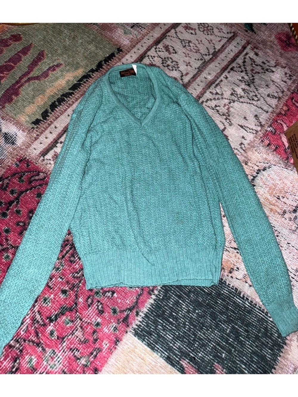 Botany 500 VINTAGE 70’s American mint green  cozy sweater